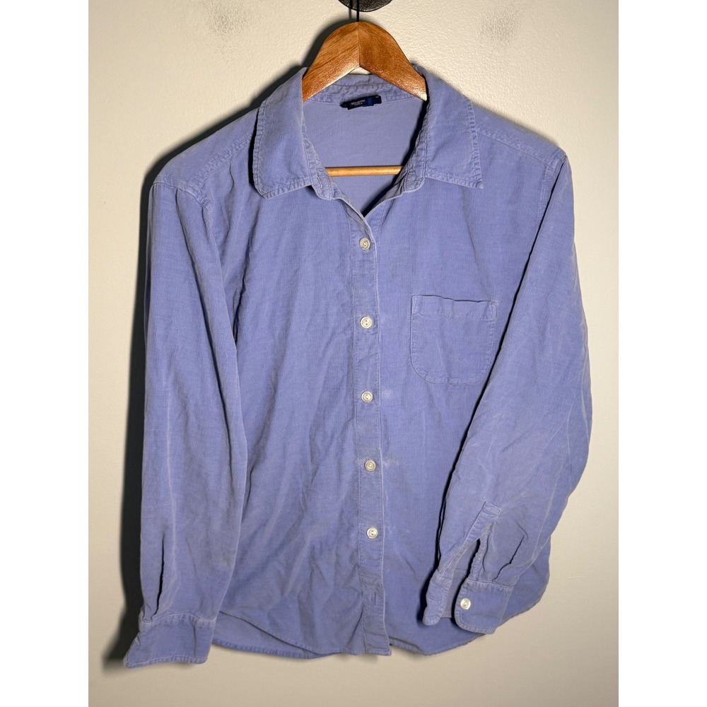 J.Crew Womens Periwinkle Blue Corduroy Button Down Shirt Long Sleeve Y2K Size M